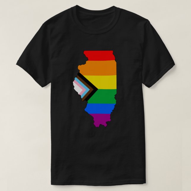 Illinois State Stolthet HBTQ Progress Stolthet T Shirt (Design framsida)