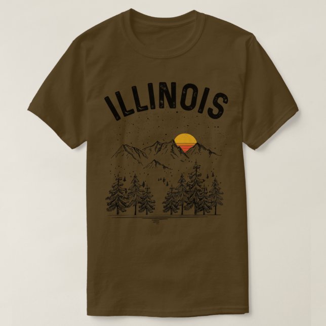 Illinois State Vintage Retro T Shirt (Design framsida)