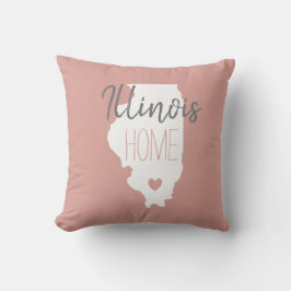 Illinois-staten karta kärlek hem kudde