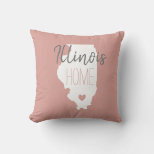 Illinois-staten karta kärlek hem kudde