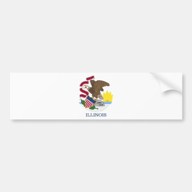 Illinois Statlig flagga Bildekal (Framsidan)