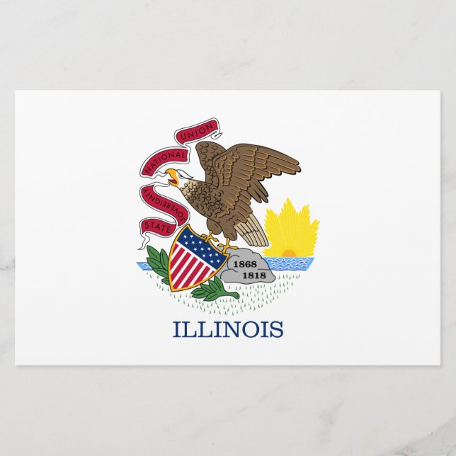 Illinois Statlig flagga Brevpapper (Framsida)
