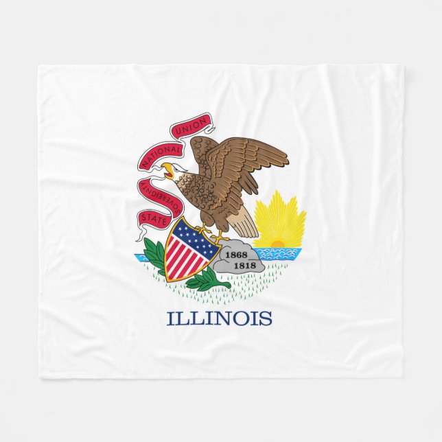 Illinois Statlig flagga Design Fleecefilt (Framsidan (Horisontell))