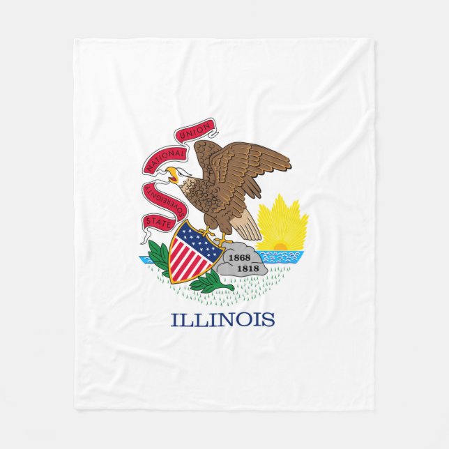 Illinois Statlig flagga Design Fleecefilt (Framsidan)