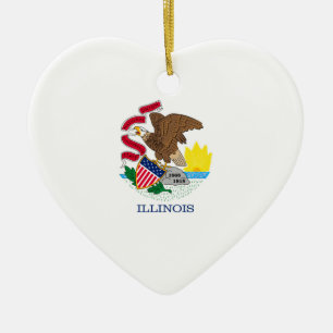Illinois Statlig flagga Design Julgransprydnad Keramik