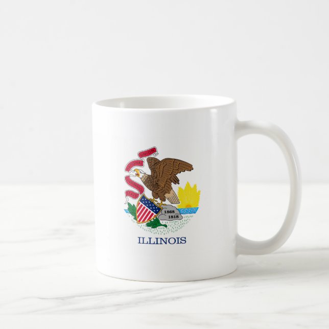 Illinois Statlig flagga Design Kaffemugg (Höger)