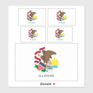 Illinois Statlig flagga Design Klistermärken