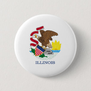 Illinois Statlig flagga Design Knapp