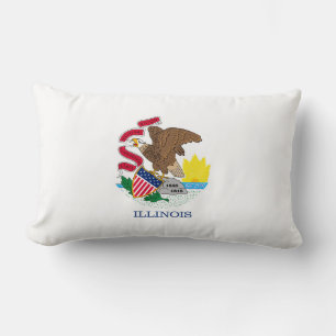 Illinois Statlig flagga Design Lumbarkudde