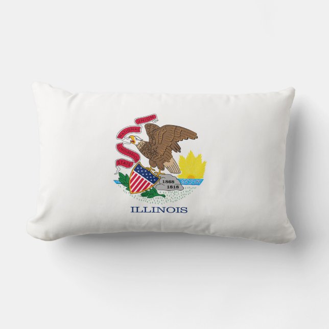 Illinois Statlig flagga Design Lumbarkudde (Framsida)