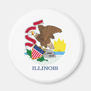 Illinois Statlig flagga Design Magnet