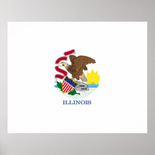 Illinois Statlig flagga Design Poster