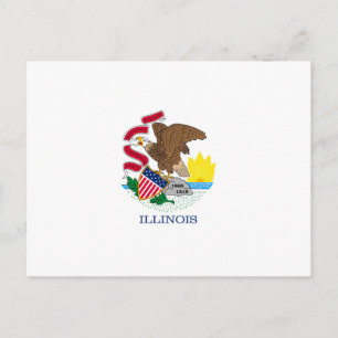 Illinois Statlig flagga Design Vykort