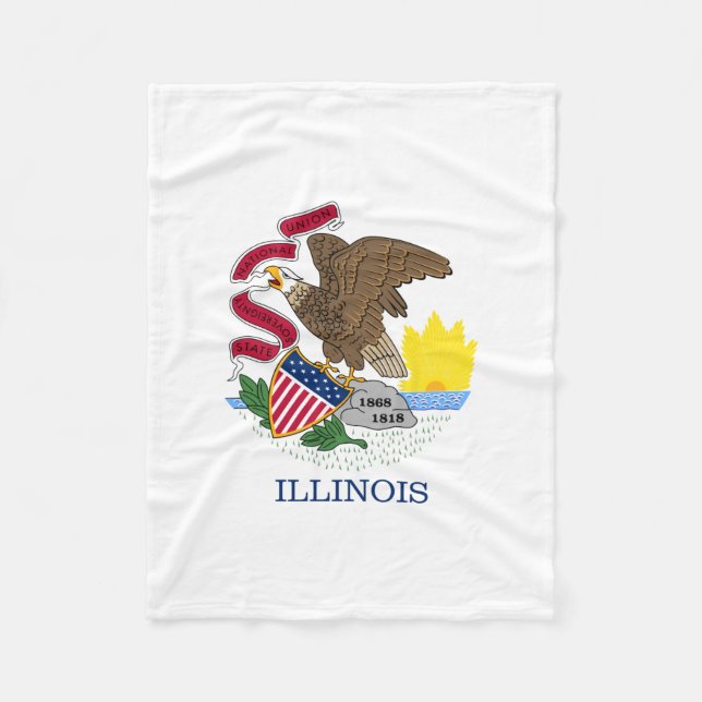 Illinois Statlig flagga Fleecefilt (Framsidan)