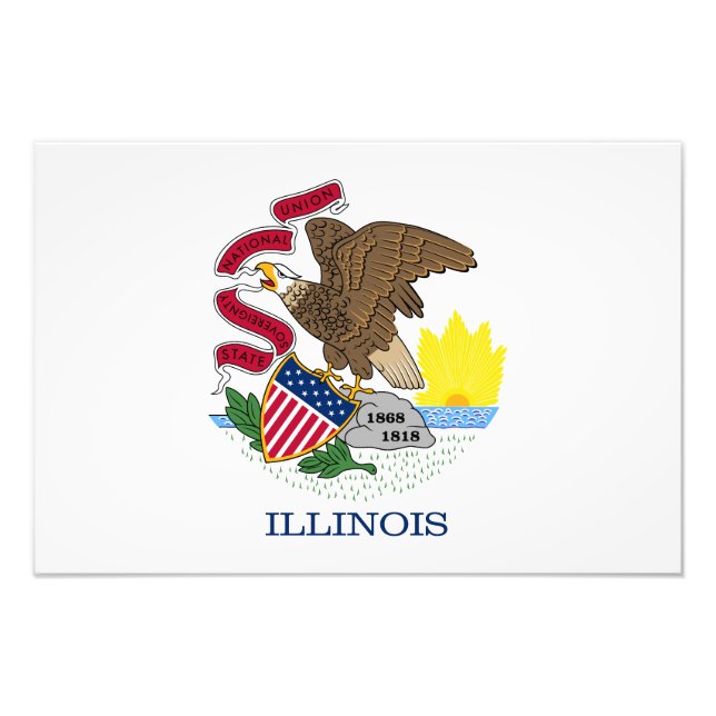 Illinois Statlig flagga Fototryck (Framsidan)