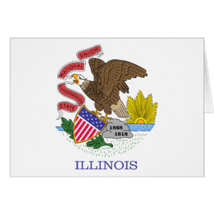 Illinois statlig flagga hälsningskort