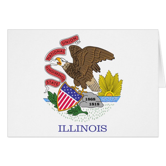 Illinois statlig flagga hälsningskort (Framsidan Horizontal)