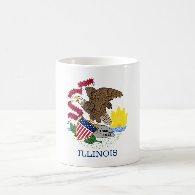 Illinois Statlig flagga Kaffemugg (Center)