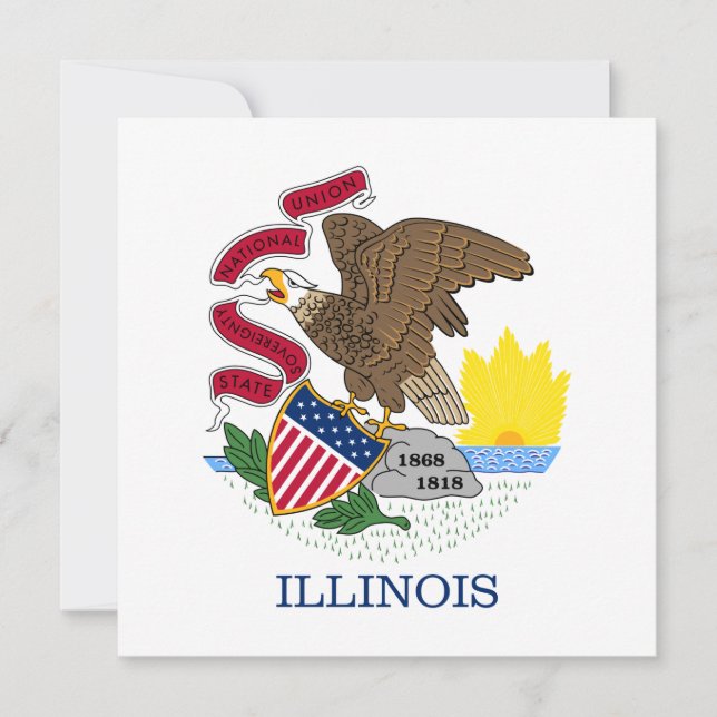 Illinois Statlig flagga Kort (Framsida)