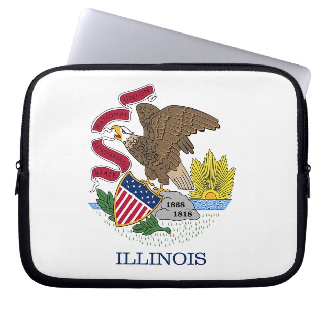 Illinois Statlig flagga Laptop sleeve (Framsidan)