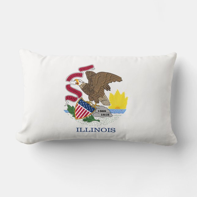 Illinois Statlig flagga Lumbarkudde (Framsida)