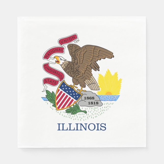 Illinois Statlig flagga Pappersservett (Framsidan)