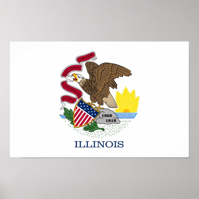Illinois Statlig flagga Poster (Framsidan)