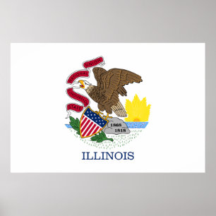 Illinois Statlig flagga Poster
