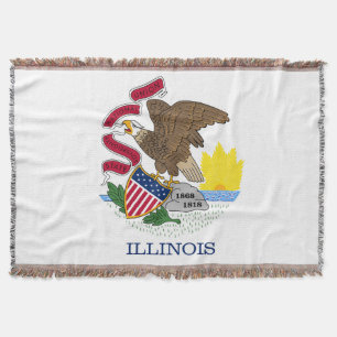 Illinois Statlig flagga Print Patriotic Filt