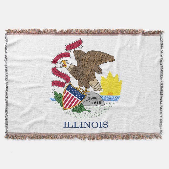 Illinois Statlig flagga Print Patriotic Filt (Framsidan)