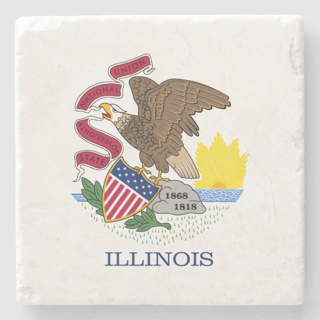 Illinois Statlig flagga Stenunderlägg (Framsidan)