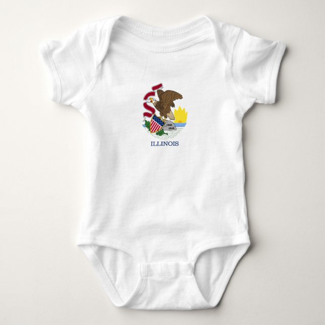 Illinois Statlig flagga T Shirt (Framsida)