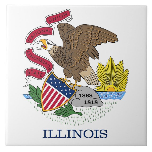 Illinois Statlig flagga Tile Kakelplatta (Framsidan)