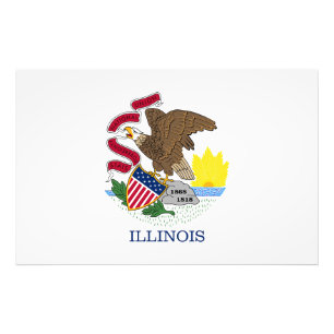 Illinois Statlig flagga USA Fototryck