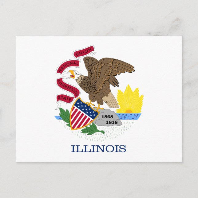 Illinois statlig flagga vykort (Framsida)