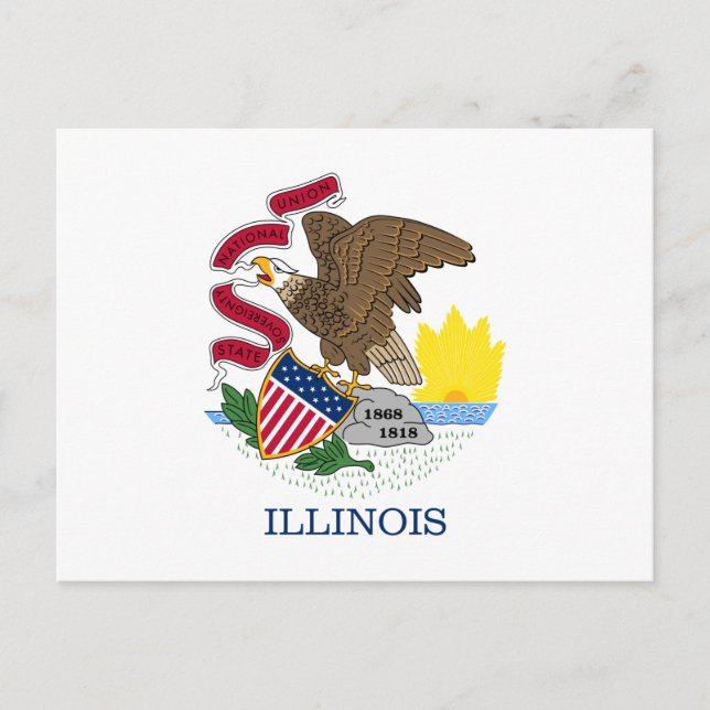 Illinois Statlig flagga Vykort (Framsida)