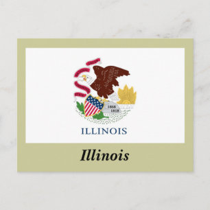 Illinois Statlig flagga Vykort