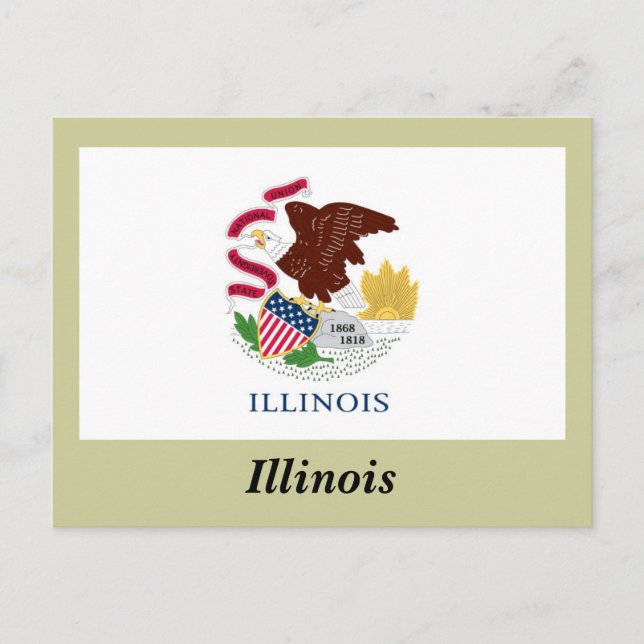 Illinois Statlig flagga Vykort (Framsida)