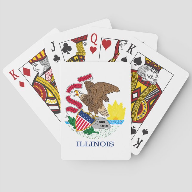 Illinois statlig flaggadesign kortlek (Baksidan)