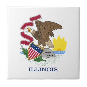 Illinois statsflagga kakelplatta