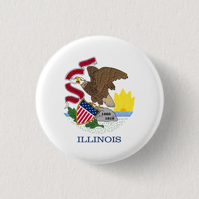 Illinois statsflagga knapp (Framsida)