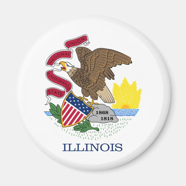 Illinois statsflagga magnet (Framsidan)