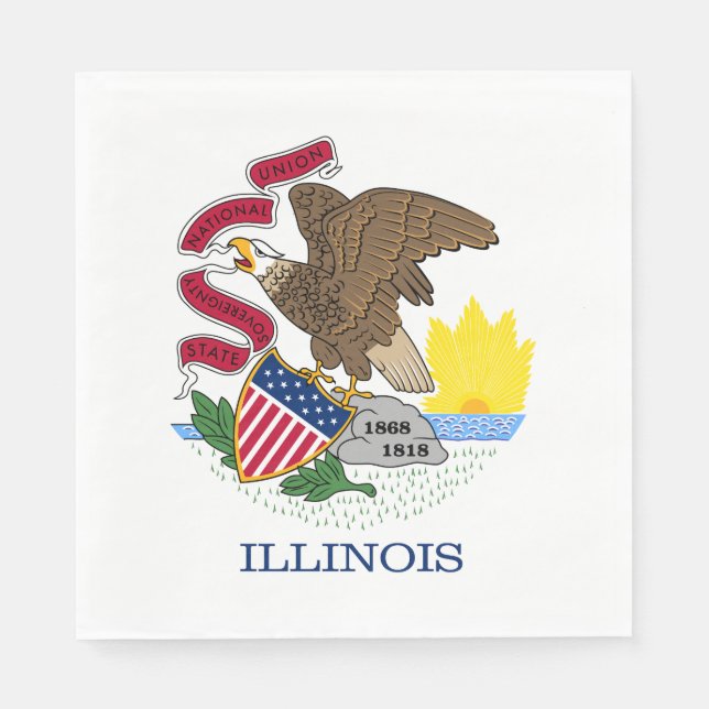 Illinois statsflagga pappersservett (Framsidan)