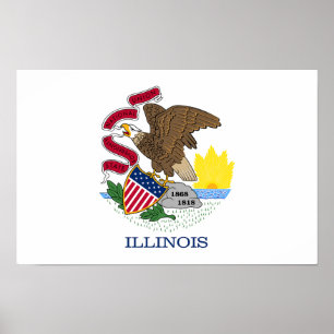 Illinois statsflagga poster
