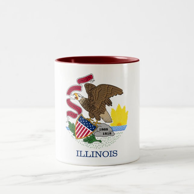 Illinois statsflagga Två-Tonad mugg (Center)