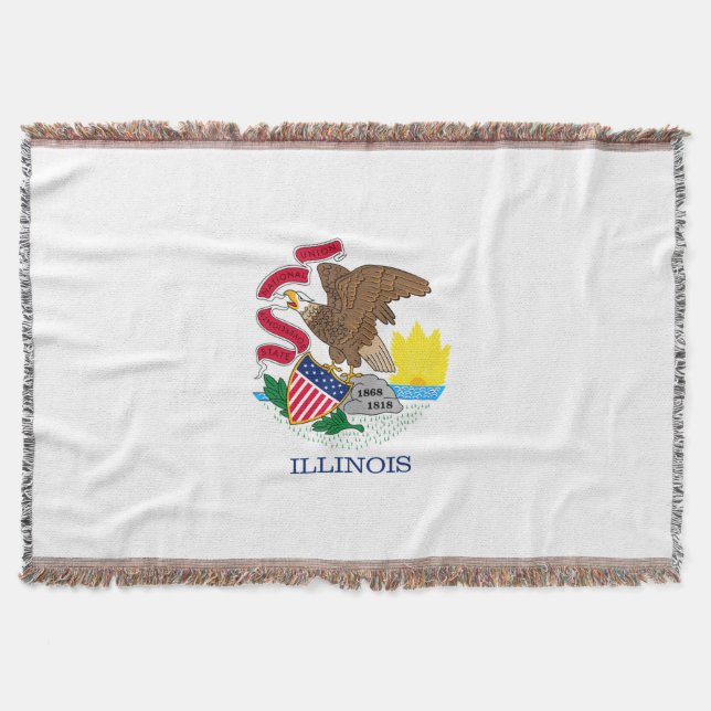 Illinois statsflaggans designdekoration filt (Framsidan)