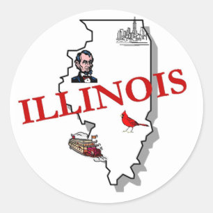 Illinois Sticker Runt Klistermärke