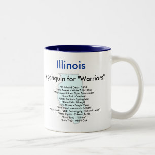 Illinois symboler & karta Två-Tonad mugg