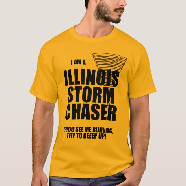 Illinois Tornado Storm Chaser T-shirt (Framsida)
