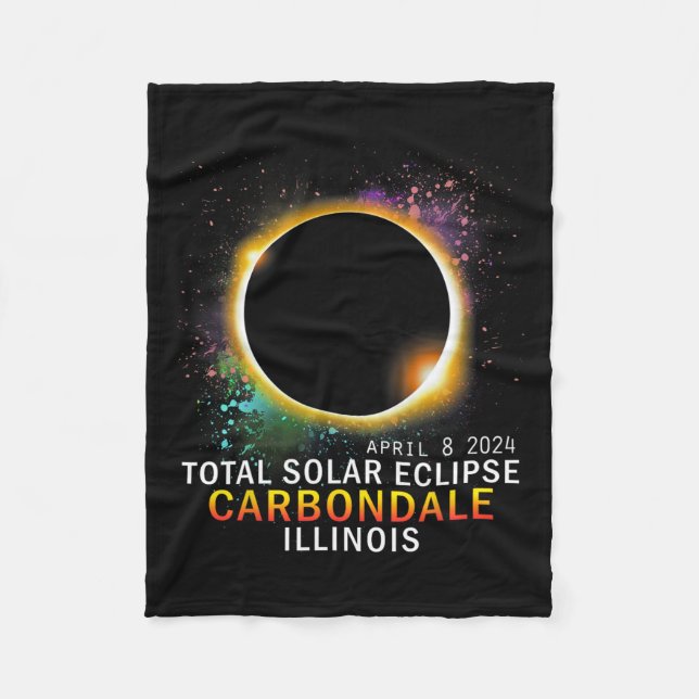 Illinois Total Solar Eclipse April 8 2024 Fleecefilt (Framsidan)